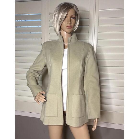 Alexandra Bartlett Small Wool Jacket Coat Celery Sage Green BEAUTIFUL Pockets - Picture 2 of 9